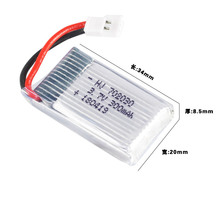 Bateria de lipo para helicóptero rc 3.7v 300mah, 6 peças, para audi u816 u820 f180 e55 fq777 fq17w hubsan h107 syma x11c fy530 300mah 702030 2024 - compre barato