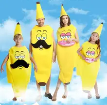 Adult Kids Banana food Costume Family Funny Onesie Mascot Costume Banana Fancy Dress Halloween Cartoon Masquerade clothing 2024 - buy cheap