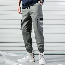 Pantalones de tubo de carga de algodón de primavera EL BARCO, pantalones militares de color caqui, ropa informal estilo hip hop para hombre, pantalones largos informales con bolsillos 2024 - compra barato