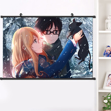 Anime Your Lie in April  Arima Kousei Miyazono Kaori Lovely Wall Scroll Mural Poster Wall Hanging Poster Home Decor 40×60cm 2024 - buy cheap