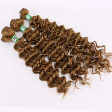Golden color Deep Wave  70g/pcs fiber Weave Synthetic hair extensions for woman 2024 - buy cheap