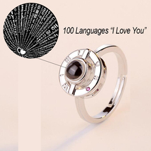 New Design 100 Languages "I Love You" Memory of Love Adjustable Rose Gold Rings Engagement Wedding Ring Creative Women Jewelry 2024 - buy cheap