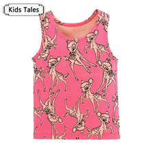 Camisetas con estampado de venado para bebé recién nacido, camisetas sin mangas con dibujos de animales, rosa roja SC064, verano 2020 2024 - compra barato
