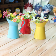 Popular Creative Groceries Home Decoration Hand-painted Flower Garden Metal Shower Mini Camera Props Vase 2024 - buy cheap