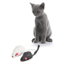 12pcs/set Funny Pet Cat Toys Squeak Fluff Design Mouse Real Fur Mice Animal Interactive Playing Toys For Pet Cats Kitten Teaser 2024 - compra barato