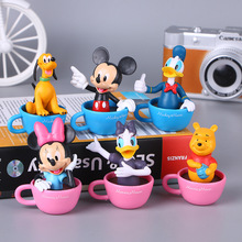 6 pcs/lot  Disney Action & Toy Figures Children's Toys Mickey Minnie Donald Duck Cup Styling Scenery Doll Decoration Toys 2024 - buy cheap