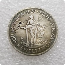 Памятные монеты 1931 г., ЮАР, копия шиллинга г., реплики монет, медаль коллекционные монеты 2024 - купить недорого