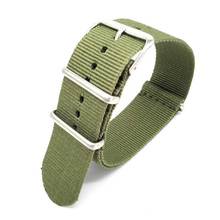 Reloj de pulsera de nailon con correa de hebilla de 24mm, pulsera de mano de tela verde de 18, 20 y 22mm, estilo Retro Vintage 2024 - compra barato