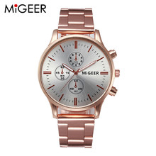 MIGEER New Brand Luxury Quartz Analog Men's Watch Male stainless steel wristwatches Clock Women Casual Dress wristwatches Gifts 2024 - buy cheap
