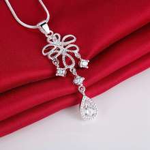 raindrop decent bandedsilver plated Necklace Silver Pendant Jewelry /IZOOBKIR QYJCJQSN 2024 - buy cheap