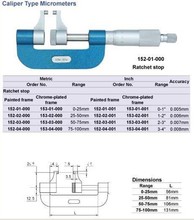 Caliper Type Micrometers 0-25mm.0-1inch.152-01-000 2024 - buy cheap