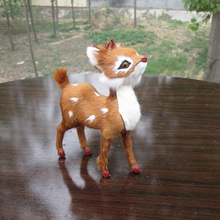 Simulação de rena sika cervo, 14x11cm, brinquedo de rena, polietileno & furs, artesanato de resina, adereços, presente de decoração a289 2024 - compre barato