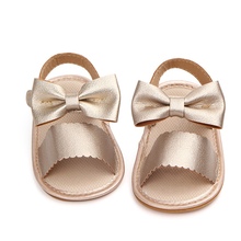 Сандалии из ПУ кожи для новорожденных, босоножки с бантиком, летняя пляжная обувь для маленьких девочек 2024 - купить недорого