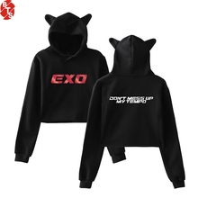 EXO Kpop Printed Cat Ear Hoodies for Women Long Sleeve New Fashion Hooded Sweatshirts 2018 Hot Sale Casual Girls Sexy Wear 2024 - buy cheap