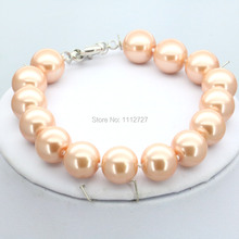 Accessories Gifts For Women Girls 10mm Orange Round Glass Pearl Beads Bracelet Hand Made Fashion Jewelry Making Design Wholesale 2024 - buy cheap