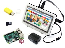RPi3 B посылка F, включая мини-ПК Raspberry Pi 3 Модель B 7 дюймов HDMI ЖК-дисплей (C) биколор случае 16 ГБ Micro SD карты Micro SDCard читатель 2024 - купить недорого