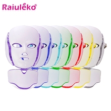 Máscara facial de rejuvenescimento, máquina de cuidados com o rosto, 7 cores, led, micro-corrente, máscara de remoção de rugas, acne, rejuvenescimento de pele, cuidados de spa 2024 - compre barato