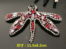 Qualidade dragonfly strass Frisado lantejoulas cristal applique patches para roupas de costura em decoração vestuário Vestuário patch 2024 - compre barato