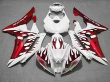 Injection mold Fairing kit for YAMAHA YZFR6 08 09 10 12 15 YZF R6 2008 2012 2015 ABS Red flames white Fairings set+7gifts YD18 2024 - buy cheap