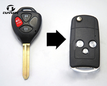 Пустые модифицированные складные фотообои для Toyota Camry правая сторона 3 кнопки брелок заготовки для ключей чехол 2024 - купить недорого