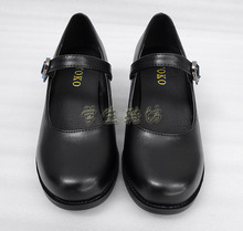 Japanese School Students Uniform Shoes Uwabaki JK Round Toe Buckle Trap Women Girls Lolita Retro Black Cosplay Med Heels 2024 - buy cheap