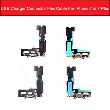 Conector de carregador usb, conector de cabo flexível para iphone 7 & 7 plus, fone de ouvido, entrada de áudio, porta de carregamento com microfone, cabo flexível 2024 - compre barato