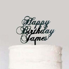 Персонализированный именной Топпер для торта «С Днем Рождения», топпер для торта на день рождения, принадлежности для украшения дня рождения, счастливый подарок 2024 - купить недорого