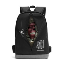 Attack on Titan Creative Zippered Ripper Backpack Oxford Shoulder Bag Anime Middle School Students COS Large Capacity Laptop Bag 2024 - buy cheap