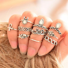 10pcs/Set Anel Midi Finger Ring Set Fashion Punk Gold Silver Knuckle Rings for Women Female Boho Jewelry Vintage Bague Femme 2024 - buy cheap