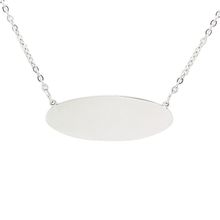 50 pçs/lote oval em branco de aço inoxidável da mulher nome barra charme pingente colar com corrente 45 cm 2024 - compre barato