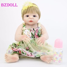 Boneca de silicone de corpo inteiro reborn, bebê recém-nascido, brinquedo realista de vinil, princesa, bebês, meninas, brinquedo de cama 2024 - compre barato