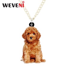 WEVENI Original Acrylic Teddy Dog Necklace Pendant Chain Choker Trendy Bijoux Jewelry For Women Girls Collier Femme Dropship 2024 - buy cheap