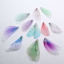 10Pcs/Lot New Creative Charms Chiffon Yarn Dragonfly Wing Pendant Connector For DIY Earrings Jewelry Making Material Accessories 2024 - buy cheap