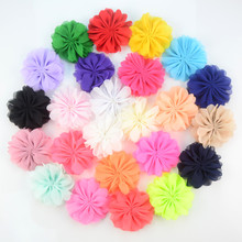 100pcs/lot Wholesale woman Hair Accessory DIY Chiffon Flower Without Clip Hair Flower 24 Color For Choose MH52 2024 - buy cheap