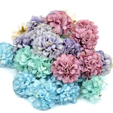 50pcs/lot Cheap Artificial Flower Silk Hydrangea Head For Wedding  Decoration DIY Wreath Scrapbooking craft Fake Flowers 2024 - купить недорого