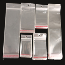 Wholesale 100pcs/lot Clear Self Adhesive Seal Plastic Storage Bag OPP Poly Pack Bag Retail Packaging Package Bag With Hang Hole 2024 - buy cheap