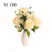 Йо Чо Искусственный Букет пионов 6 голов картина маслом Искусственные цветы «сделай сам» Шелковые Свадебные Цветы Роза Флорес для дня рождения 2024 - купить недорого
