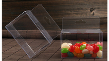50 pcs 5*5*8 cm de plástico transparente caixas de embalagem caixa de pvc gancho para o presente/Telefone/doces/cosméticos/praça de artesanato Caixa de pvc transparente 2024 - compre barato