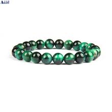 Ailatu-pulsera de cuentas con piedra de ojo de tigre para parejas, brazalete colorido Natural de 8mm, joyería 2024 - compra barato