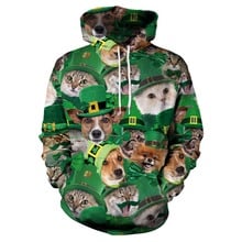 Irish St. Patrick Shamrock 3D Printed Clothing Cute Cats Hoodie Men/women Pullover Streetwear Sweatshirts Boy Jackets Tracksuits 2024 - buy cheap