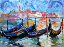 High Skills Artist Hand-painted High Quality Venice Gondola Oil Painting For Wall Decoration Abstract Venice Landscape Painting 2024 - buy cheap