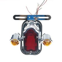 Lâmpada cromada da cauda sinal de seta para harley chopper flstn flstsc personalizado 2024 - compre barato