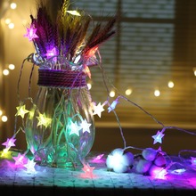 Guirnalda de luces LED YIYANG con forma de estrella para bodas, Año Nuevo, decoración interior para el hogar, deseando las estrellas, cortina de luces 2024 - compra barato