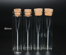 50pcs 18*80mm 13ml Glass Vials Jars Bottles spices Food Storage With Corks Stopper Glass Test Tube Jars Bottles Wedding Decor 2024 - buy cheap