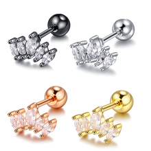 1PC Simple Dainty Tragus Piercing Earring Helix Gold CZ Crown Cartilage Stud Earrings Crystal Conch Daith Piercings Jewelry 20G 2024 - buy cheap