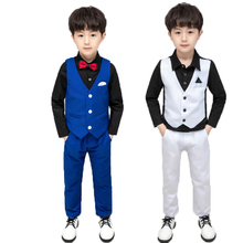 School Kids Suit for Weddings Flower Boys Birthday Party Formal Tuxedo Vest + Pants 2Pcs Children Piano Prom Performance Costume 2024 - buy cheap