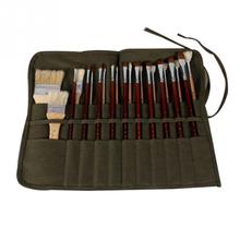 Bolsa pincel artístico, estojo para pintura e desenho em aquarela, caneta para pintura a óleo, material de papelaria, verde militar, 1 peça 2024 - compre barato