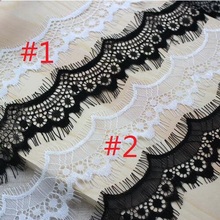 6 jardas/lote 5cm de largura branco/preto forma de onda cílios fino renda saia roupas de costura aparar x149 2024 - compre barato