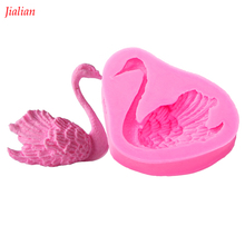 Molde de silicone flamingo para fondant, forma para cozinha, chocolate, pastelaria, bolos, argila, cupcakes, ferramentas de decoração, ft-0102 2024 - compre barato