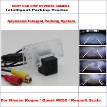 Carro inteligente faixas de estacionamento câmera traseira para nissan rogue/busca re52/para renault scala 2008-2015 ntsc rca aux hd sony ccd cam 2024 - compre barato